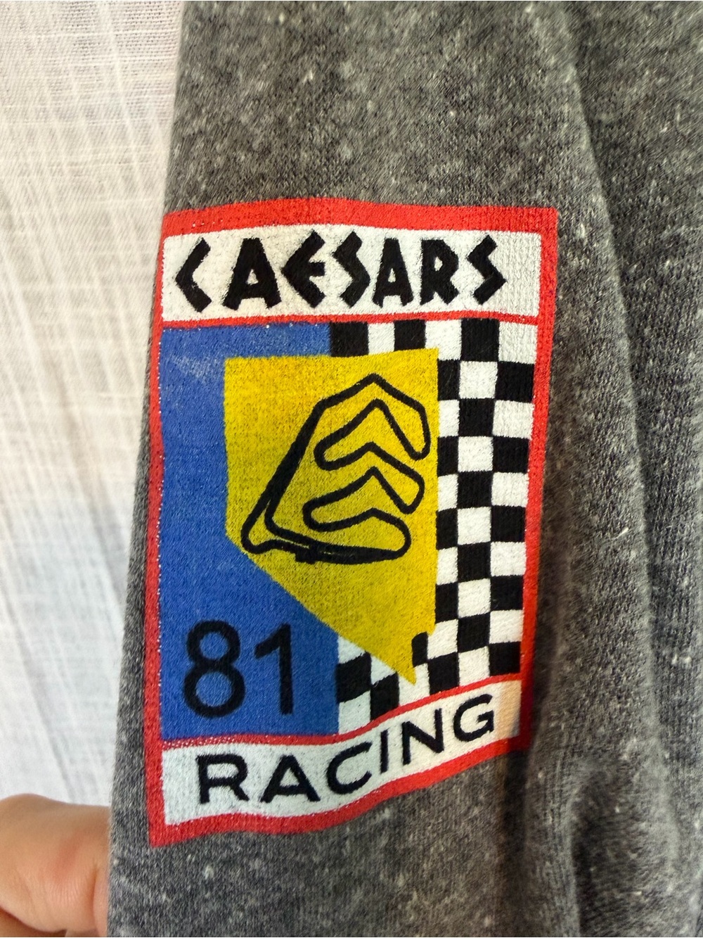 NWT Roots of Fight Caesars Racing 1981 Las Vegas Sweatshirt Grey L Vintage 80s - Picture 3 of 10